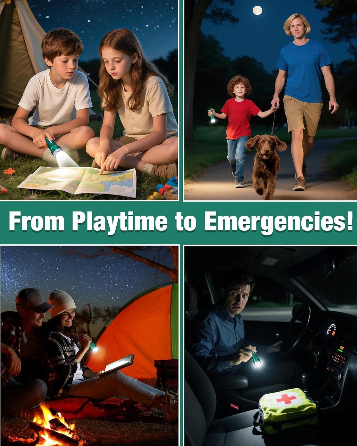 image:imageEverBrite Small Flashlight Compact LED Flash Light with 3 Modes 3 AAA Batteries Included WaterResistant Mini Flashlight for HomeEmergencies and Camping Pink 1 PackGreen