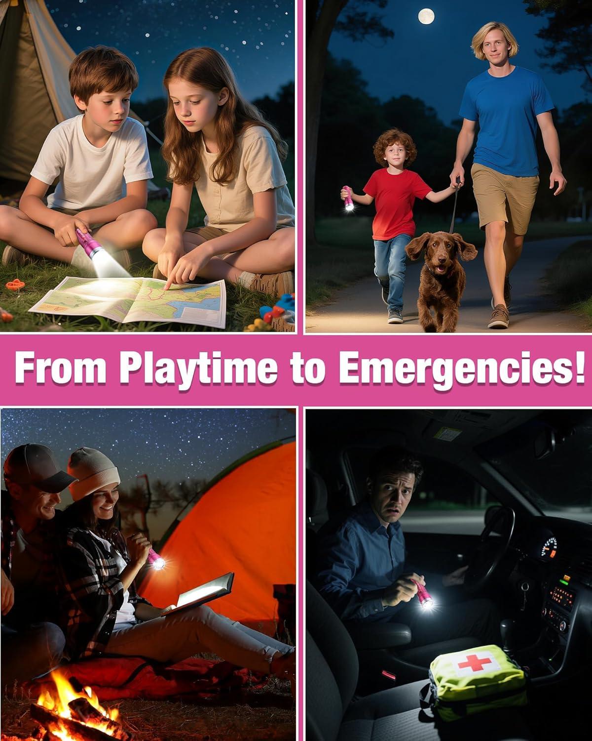 image:imageEverBrite Small Flashlight Compact LED Flash Light with 3 Modes 3 AAA Batteries Included WaterResistant Mini Flashlight for HomeEmergencies and Camping Pink 1 PackPink