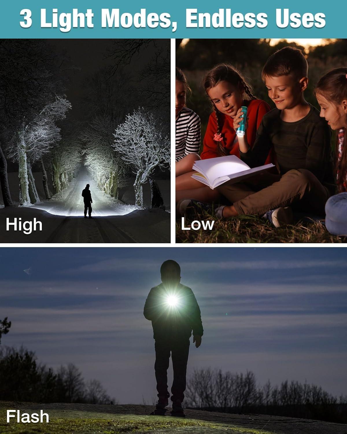 image:imageEverBrite Small Flashlight Compact LED Flash Light with 3 Modes 3 AAA Batteries Included WaterResistant Mini Flashlight for HomeEmergencies and Camping Pink 1 PackBlue