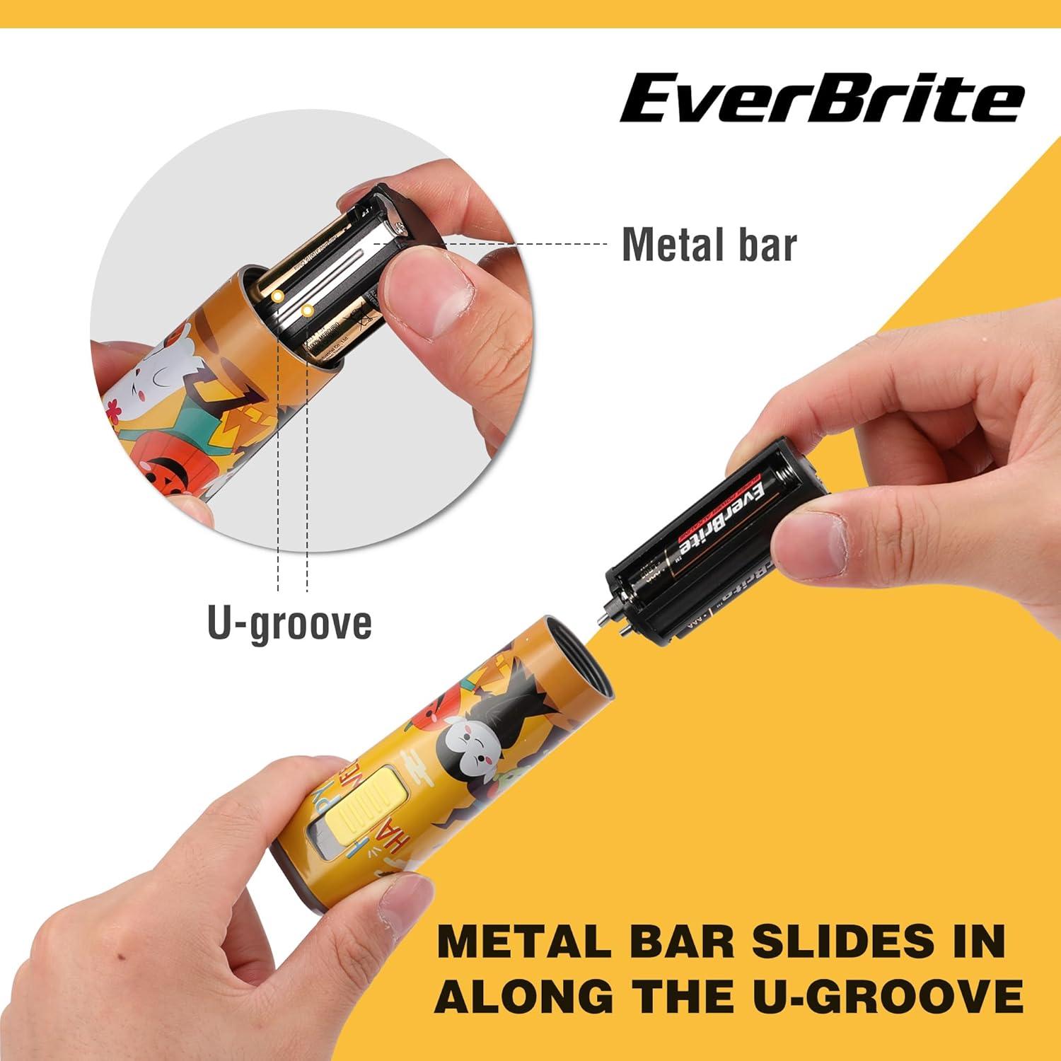 image:imageEverBrite Small Flashlight Mini LED Flashlight Plastic Torch Use for Emergencies Camping Outdoor with Lanyard 3AAA Battery Included BlueOrange