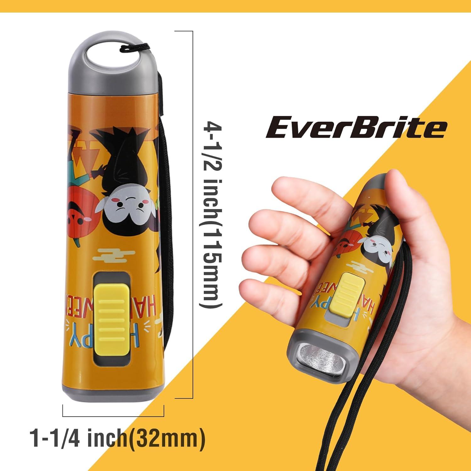 image:imageEverBrite Small Flashlight Mini LED Flashlight Plastic Torch Use for Emergencies Camping Outdoor with Lanyard 3AAA Battery Included BlueOrange