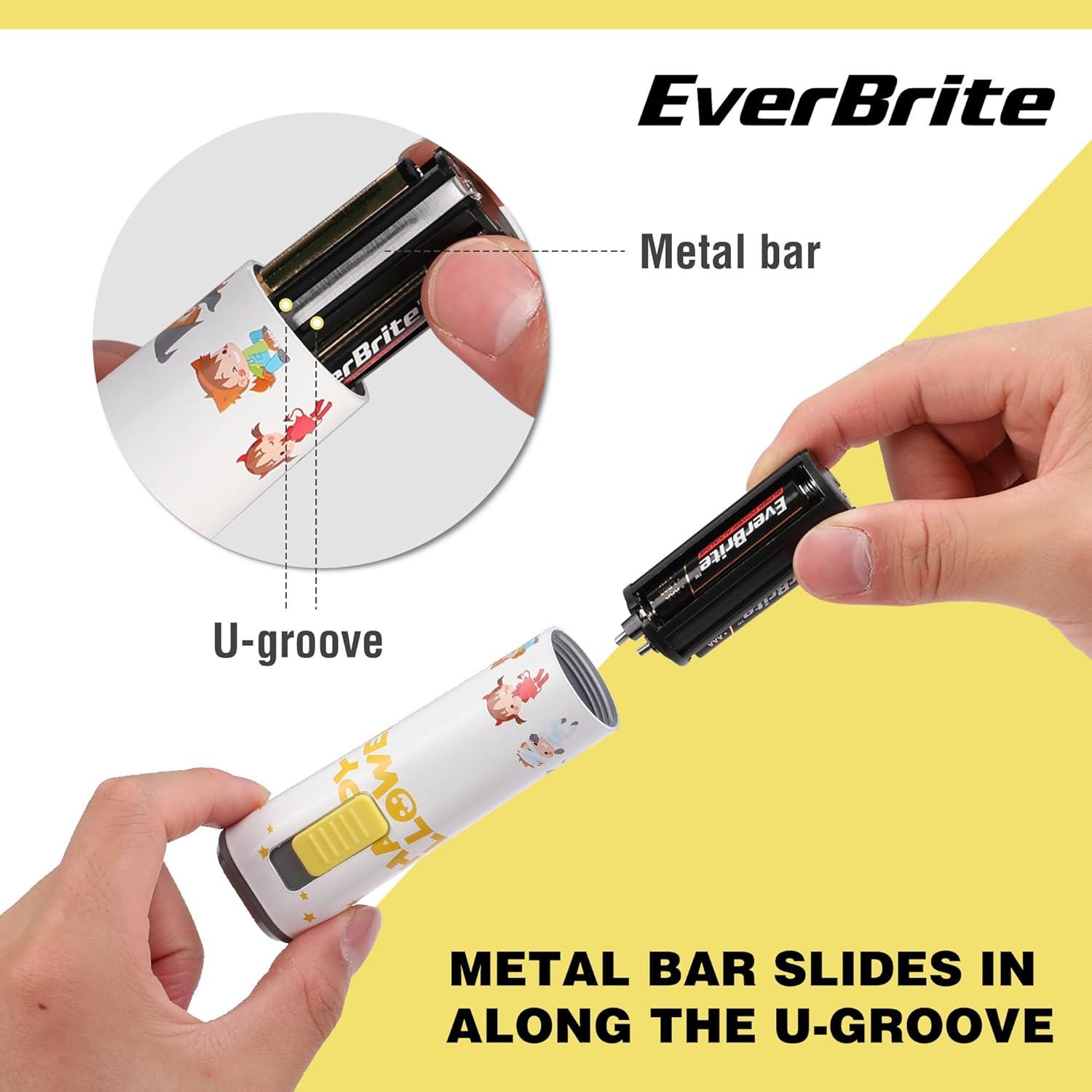 image:imageEverBrite Small Flashlight Mini LED Flashlight Plastic Torch Use for Emergencies Camping Outdoor with Lanyard 3AAA Battery Included BlueWhite