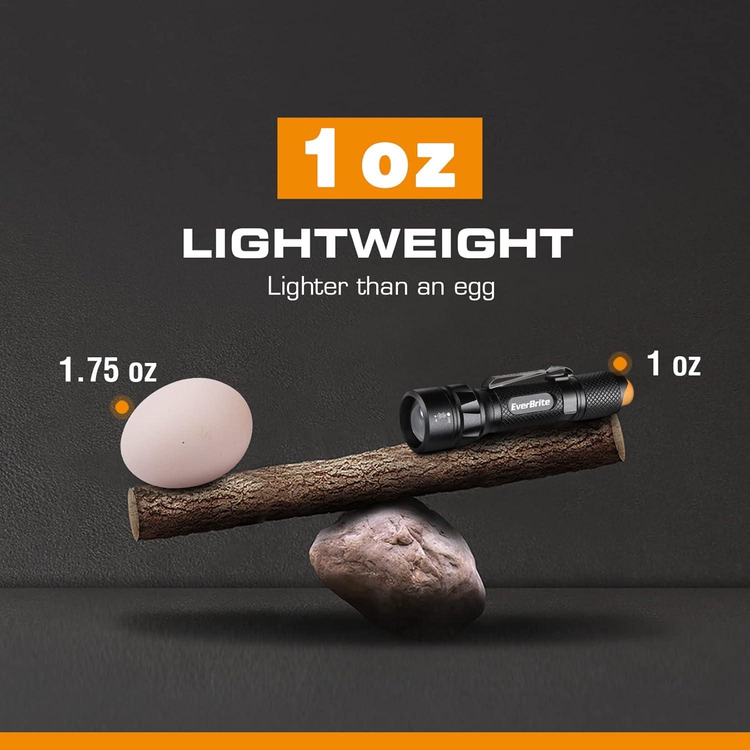 image:imageEverBrite Super Small Mini LED Flashlight 3 Lighting Modes Zoomable Adjustable Focus for Camping Hiking Fishing Running Power Outages amp Emergencies 1 AAA Battery Included