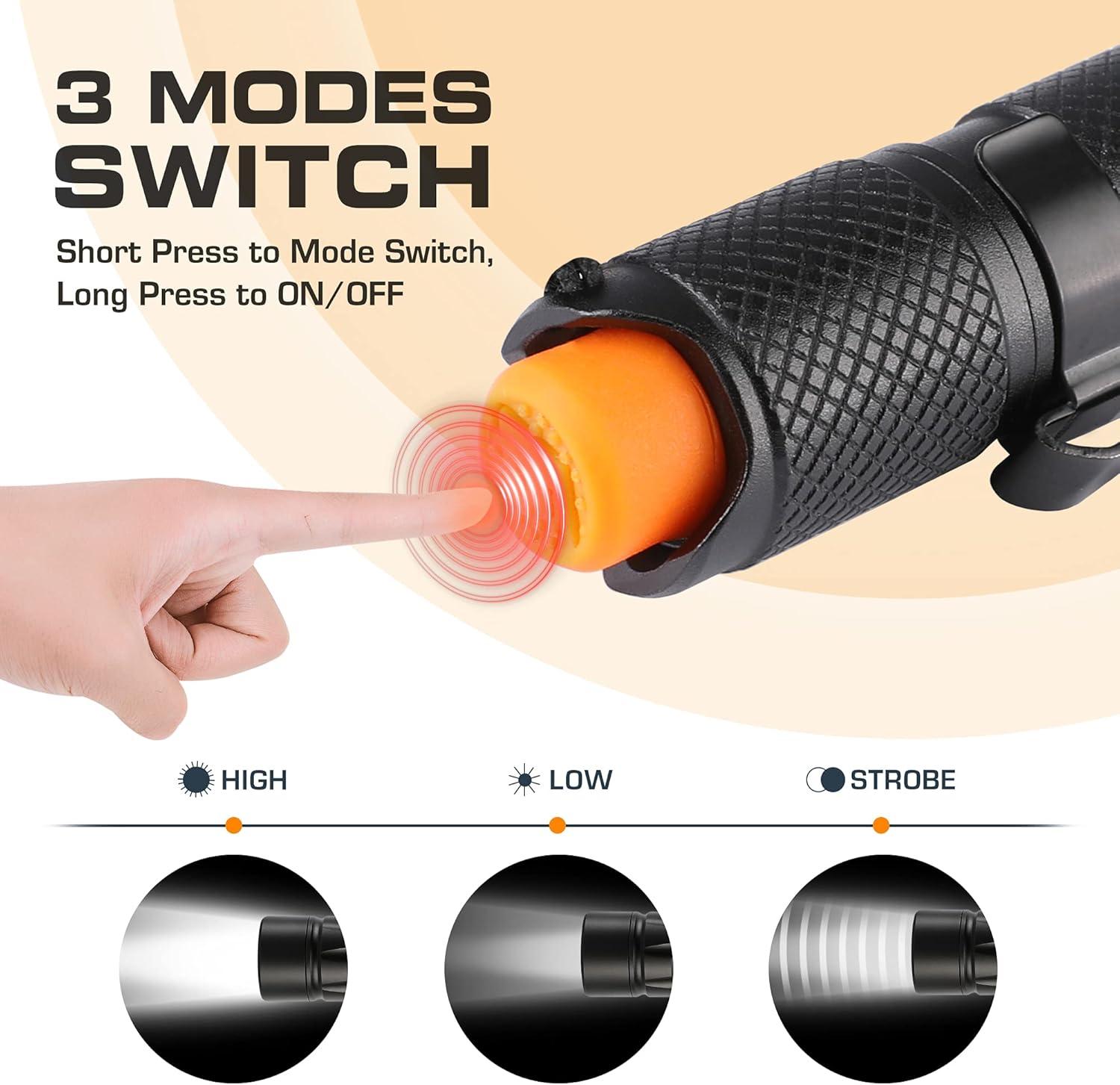 image:imageEverBrite Super Small Mini LED Flashlight 3 Lighting Modes Zoomable Adjustable Focus for Camping Hiking Fishing Running Power Outages amp Emergencies 1 AAA Battery Included