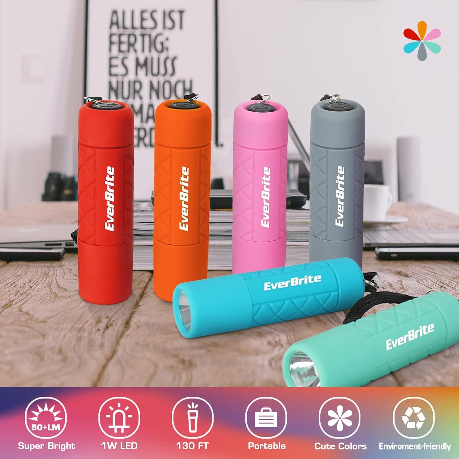 image:imageEverBrite UV Blacklight Flashlights 3Pack Set 9 LEDs 395nm Mini Black Light for Neon Glow Art Class Teaching Scorpions Pets Stains Urine 9 AAA Batteries IncludedE000080 Mix Color 6Pack