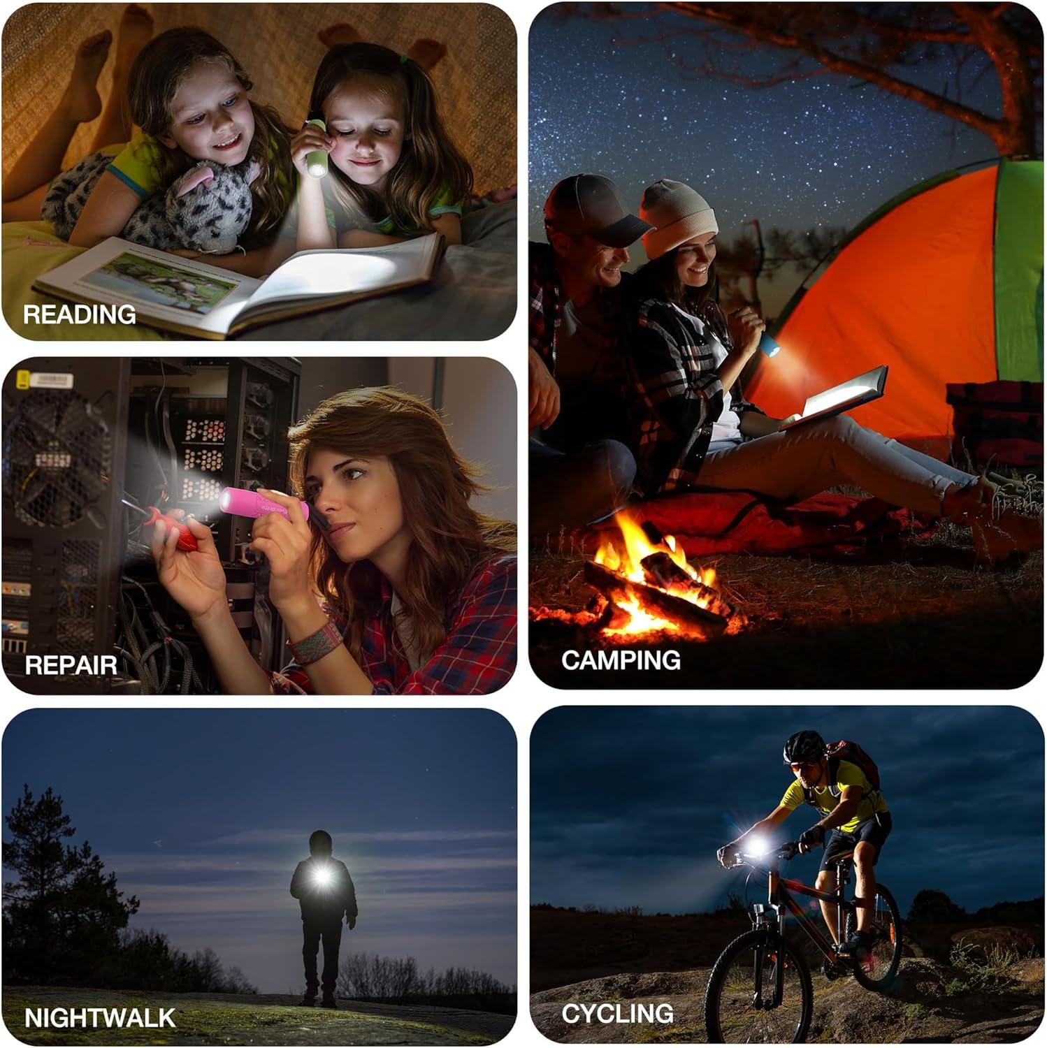 image:imageEverBrite UV Blacklight Flashlights 3Pack Set 9 LEDs 395nm Mini Black Light for Neon Glow Art Class Teaching Scorpions Pets Stains Urine 9 AAA Batteries IncludedE007123 Mix Color 3Pack
