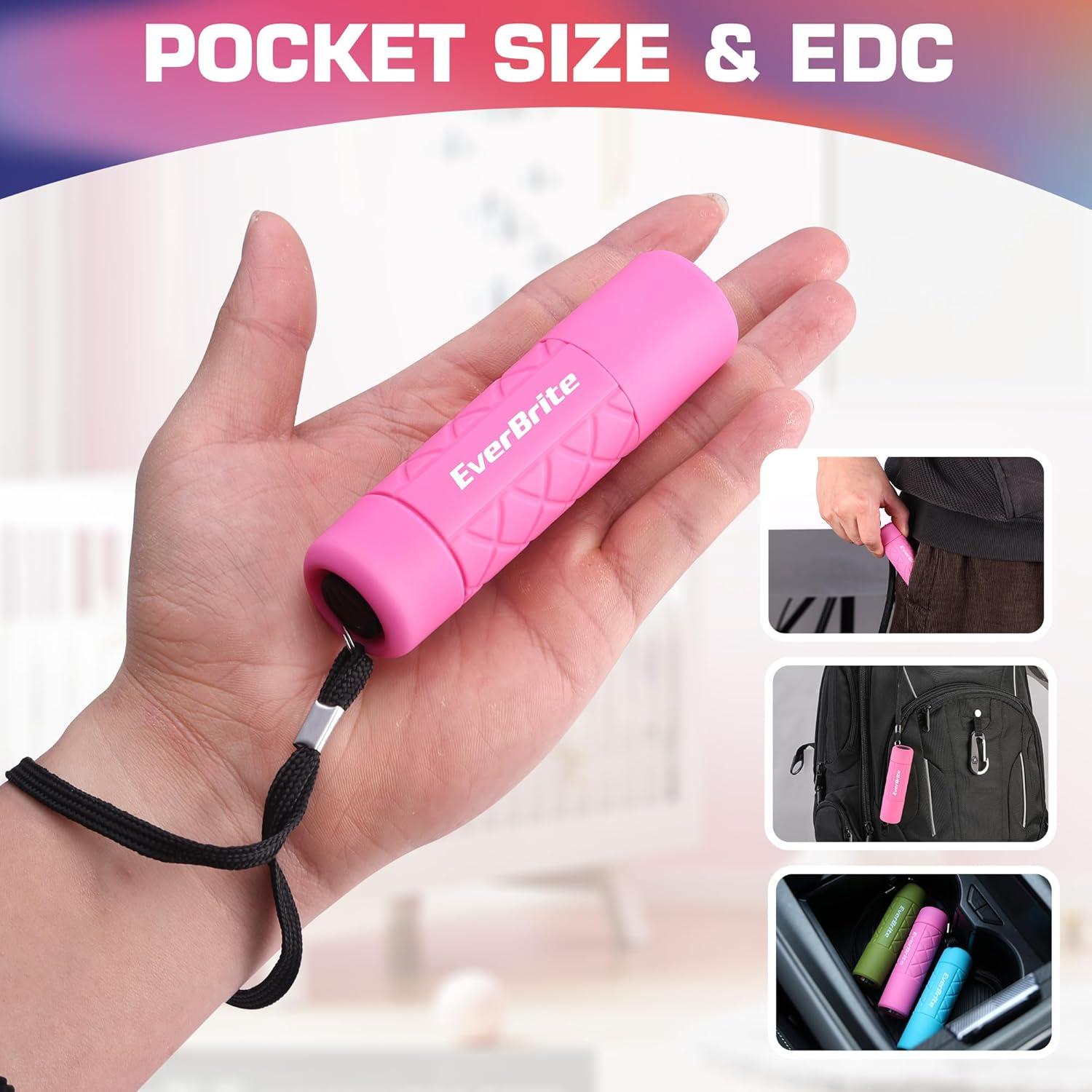 image:imageEverBrite UV Blacklight Flashlights 3Pack Set 9 LEDs 395nm Mini Black Light for Neon Glow Art Class Teaching Scorpions Pets Stains Urine 9 AAA Batteries IncludedE007123 Mix Color 3Pack