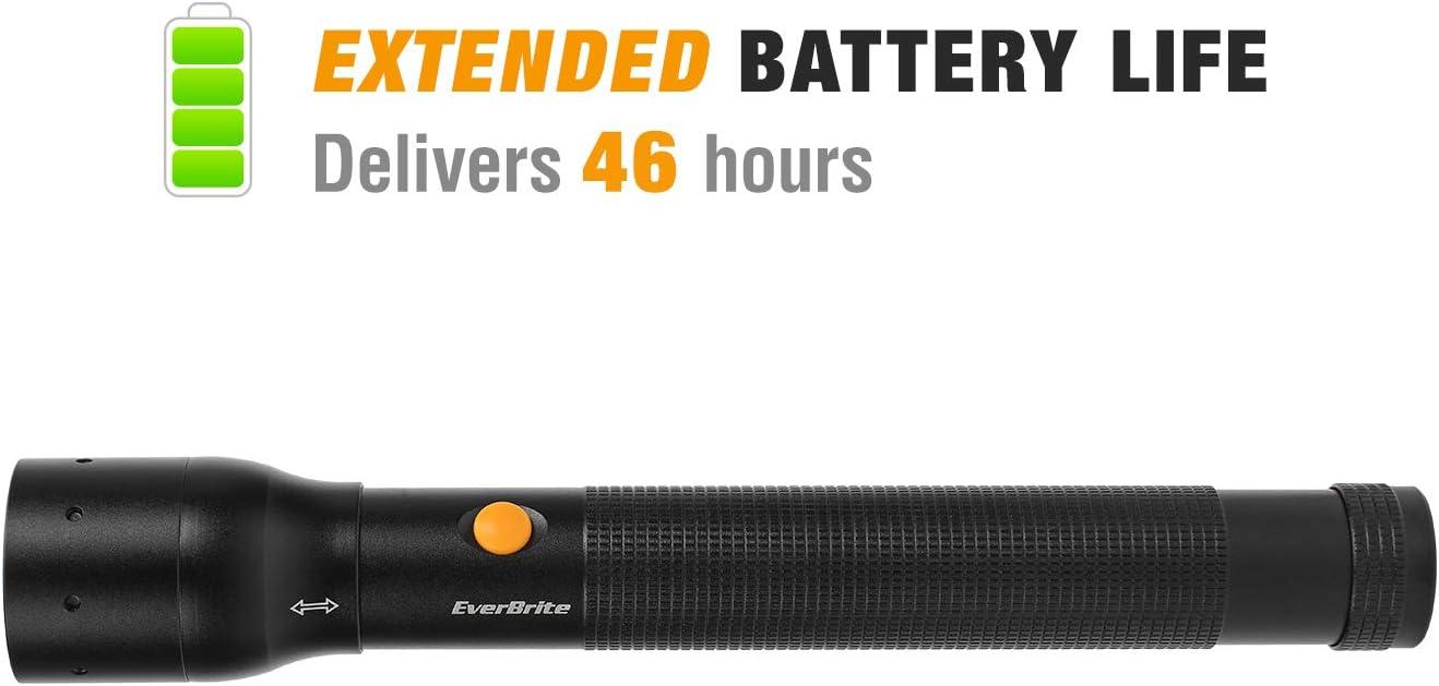 image:imageEverBrite Ultra Bright Tactical Flashlight 900 Lumen Zoomable Adjustable Focus 3 Light Modes HeavyDuty Aluminum Torch for Hurricane Supplies Camping Includes 3C Alkaline BatteriesBlack