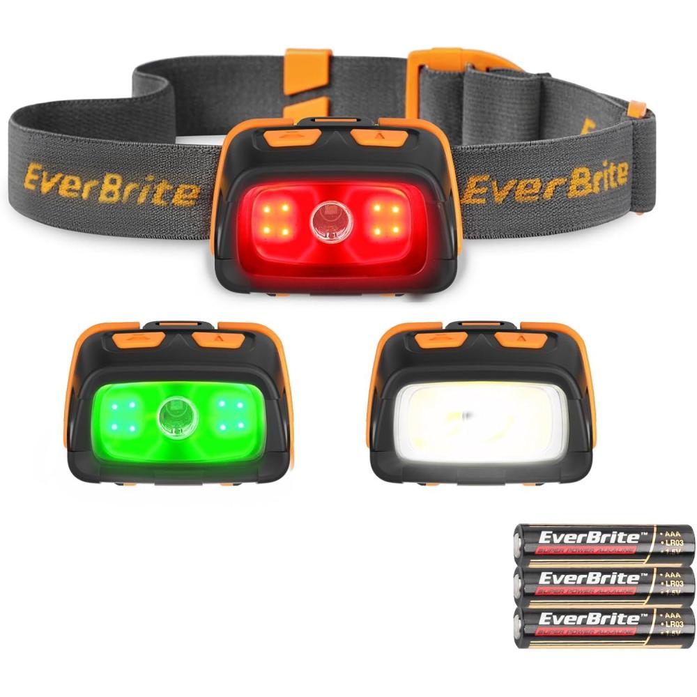 image:imageEverBrite 300 Lumens Headlamp with RedGreenWhite Light Modes Tail Light Adjustable Headband  For Trail Running Camping HikingOrange