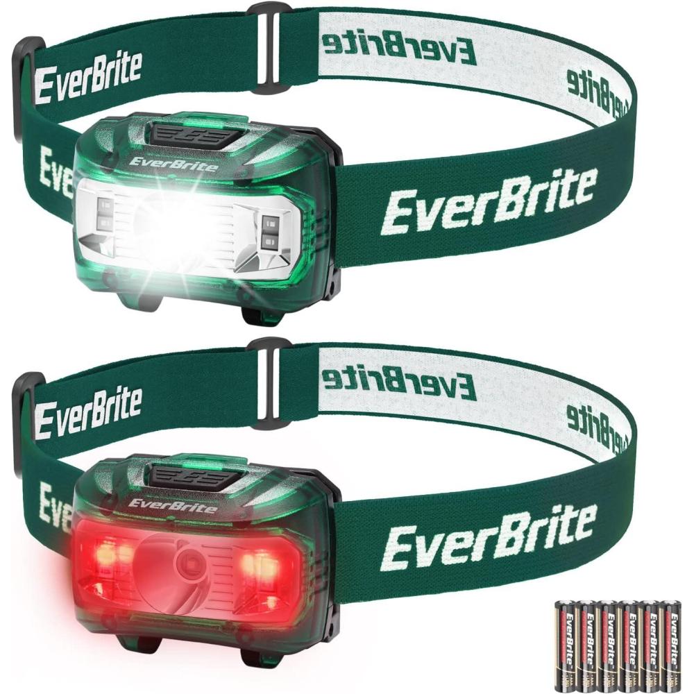 image:imageEverBrite Headlamp 2 Pack Kids Headlamp with Red Light and Memory Function Head Lamp for Adults and Kids with 5 Modes Bright Headlamps for Camping Running Christmas Gifts Batteries IncludedGreen