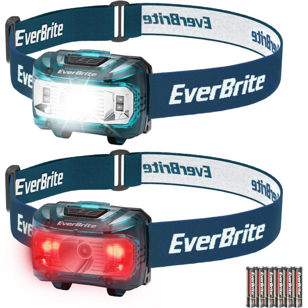 image:imageEverBrite Headlamp 2 Pack Kids Headlamp with Red Light and Memory Function Head Lamp for Adults and Kids with 5 Modes Bright Headlamps for Camping Running Christmas Gifts Batteries IncludedBlue