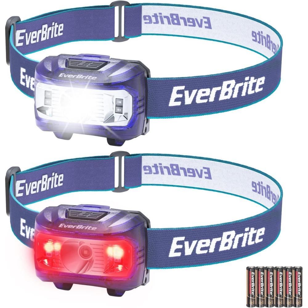 image:imageEverBrite Headlamp 2 Pack Kids Headlamp with Red Light and Memory Function Head Lamp for Adults and Kids with 5 Modes Bright Headlamps for Camping Running Christmas Gifts Batteries IncludedPurple