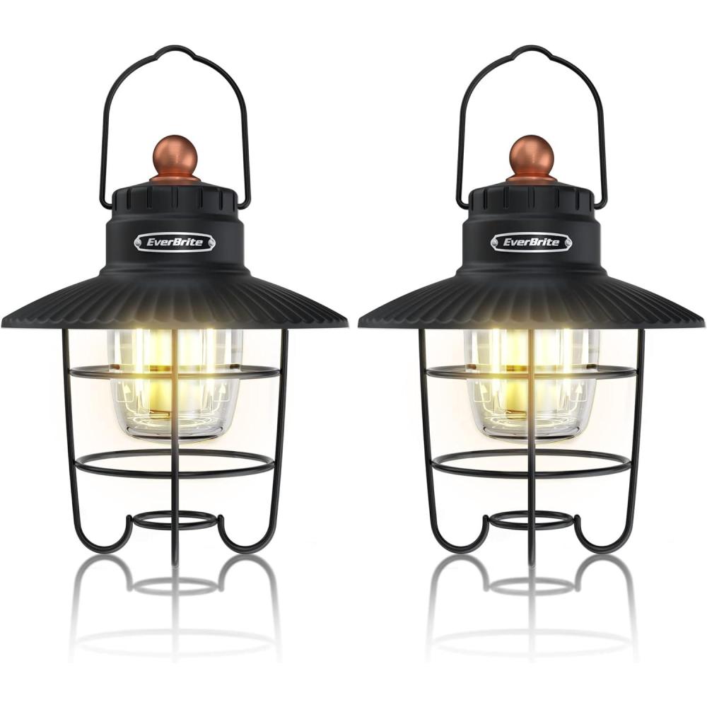 image:imageEverBrite LED Camping Lantern USB C Rechargeable Lantern with 3 Light Modes Vintage Outdoor Lanterns with Power Bank Function for Power Outages Hurricane Emergency Fishing2