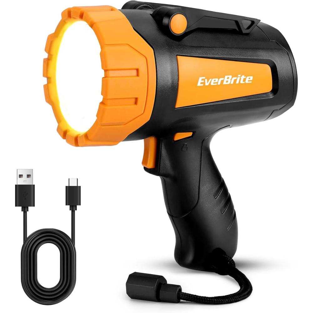 image:imageEverBrite Powerful Rechargeable Spotlight 500lm LED Flashlight with Adjustable Stand Perfect for Outdoor Work EmergencyBlack