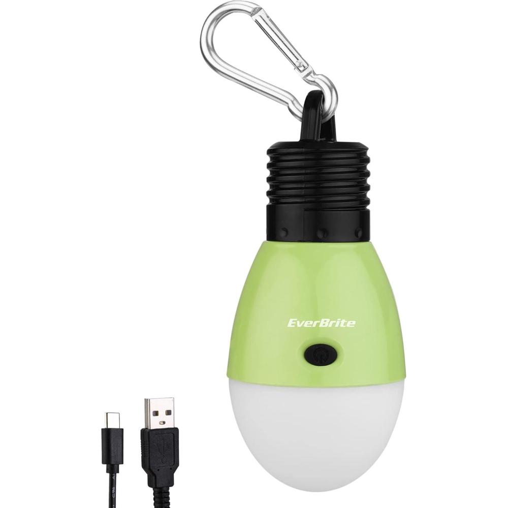 image:imageEverBrite Rechargeable Camping LightPortable Tent Lantern3 Lighting Modes Hanging Tent Light Bulbs with Clip Hook for Hiking Fishing Backpacking Emergency and MoreBlue2 PackGreen