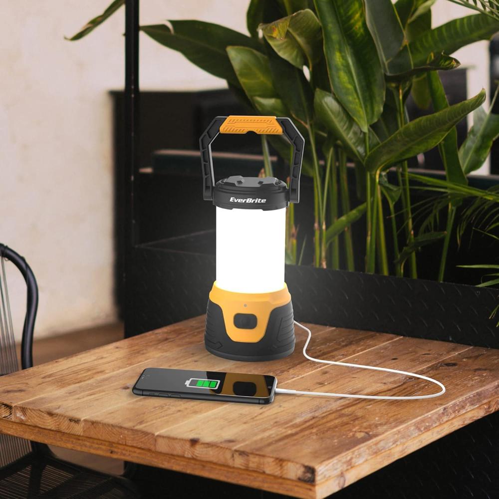 image:imageEverBrite Rechargeable LED Camping Lantern with Power Bank Function 1000 Lumens Camping Lights 5 Lighting Modes Ideal for Power Outages Emergencies Hurricane Home and More