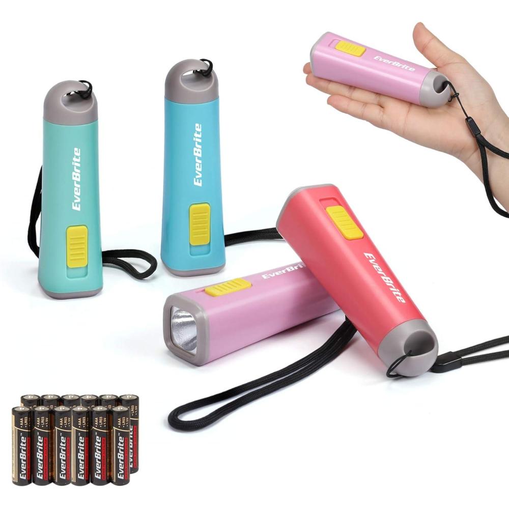 image:imageEverBrite UV Blacklight Flashlights 3Pack Set 9 LEDs 395nm Mini Black Light for Neon Glow Art Class Teaching Scorpions Pets Stains Urine 9 AAA Batteries IncludedE000076 Mix Color 4Pack