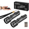 image:imageEverBrite 2Pack 150 Lumens Super Small Mini LED Flashlight Zoomable Flashlight with LanyardampClip 3 Modes IPX4 Waterproof for Camping Hiking Emergency EDC Survival Use 2 AA Batteries Included