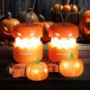 image:imageEverBrite Halloween Pumpkin Lantern and Headlamp Set2 of Each Collapsible Outdoor Lantern with Lanyard2 Modes LED Pumpkin Head LampHalloween Gifts for Halloween Party Decoration Battery Included