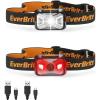 image:imageEverBrite Headlamps Rechargeable with Red Light  Outdoor LED Flashlight Head Lamps Waterproof Dustproof Gear for Hiking Camping Essentials 2 Pack