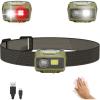 image:imageEverBrite Rechargeable Headlamp LED Bright Motion Sensor Head Lamp Flashlight with 9 Modes Adjustable Headlight for Adults with White Red Light Water Resistant Khaki for Hiking Running CampingGreen