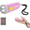 image:imageEverBrite Small Flashlight Mini LED Flashlight Plastic Torch Use for Emergencies Camping Outdoor with Lanyard 3AAA Battery Included BluePink