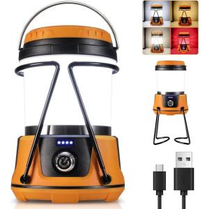 EverBrite LED Camping Lantern, 800 Lumen Stepless Dimming Tent Lights with Cold&Warm Options, USB-C Rechargeable Lanterns with Bracket for Power Outages, Hurricane, Emergency, Fishing, Home and More