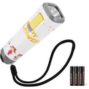 EverBrite Small Flashlight, Mini LED Flashlight, Plastic Torch Use for Emergencies, Camping, Outdoor with Lanyard 3AAA Battery Included, Blue(White)