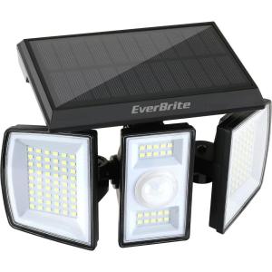 EverBrite Solar Outdoor Lights, 128 LED 7000K Solar Motion Sensor Lights, 3 Heads Security LED Flood Light, 270° Wide Lighting, IP65 Waterproof, Wall Light for Yard Patio Garden Pathway Porch