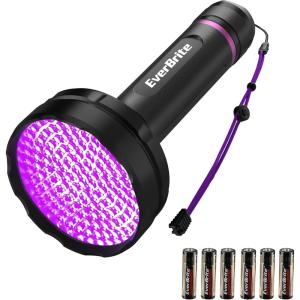 EverBrite UV Flashlight, 128 LED Blacklight Flashlights, 395nm Black Light Flashlight for Pet Urine Detection, Scorpions, Dry Stains, Bed Bug (Batteries Included)(128 LED)