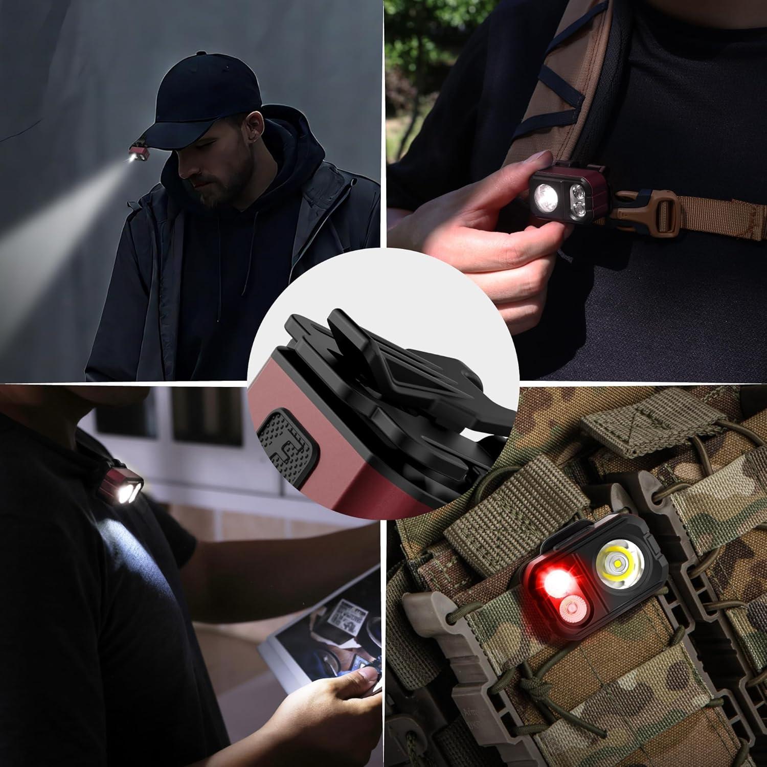 image:imageEverBrite 400LM Rechargeable Headlamp 159 oz Lightweight amp Comfortable Head Lamp with Hat Clip IP67 Waterproof WhiteRedGreen Light 7 Modes for Running Camping and BackpackingPurplePurple