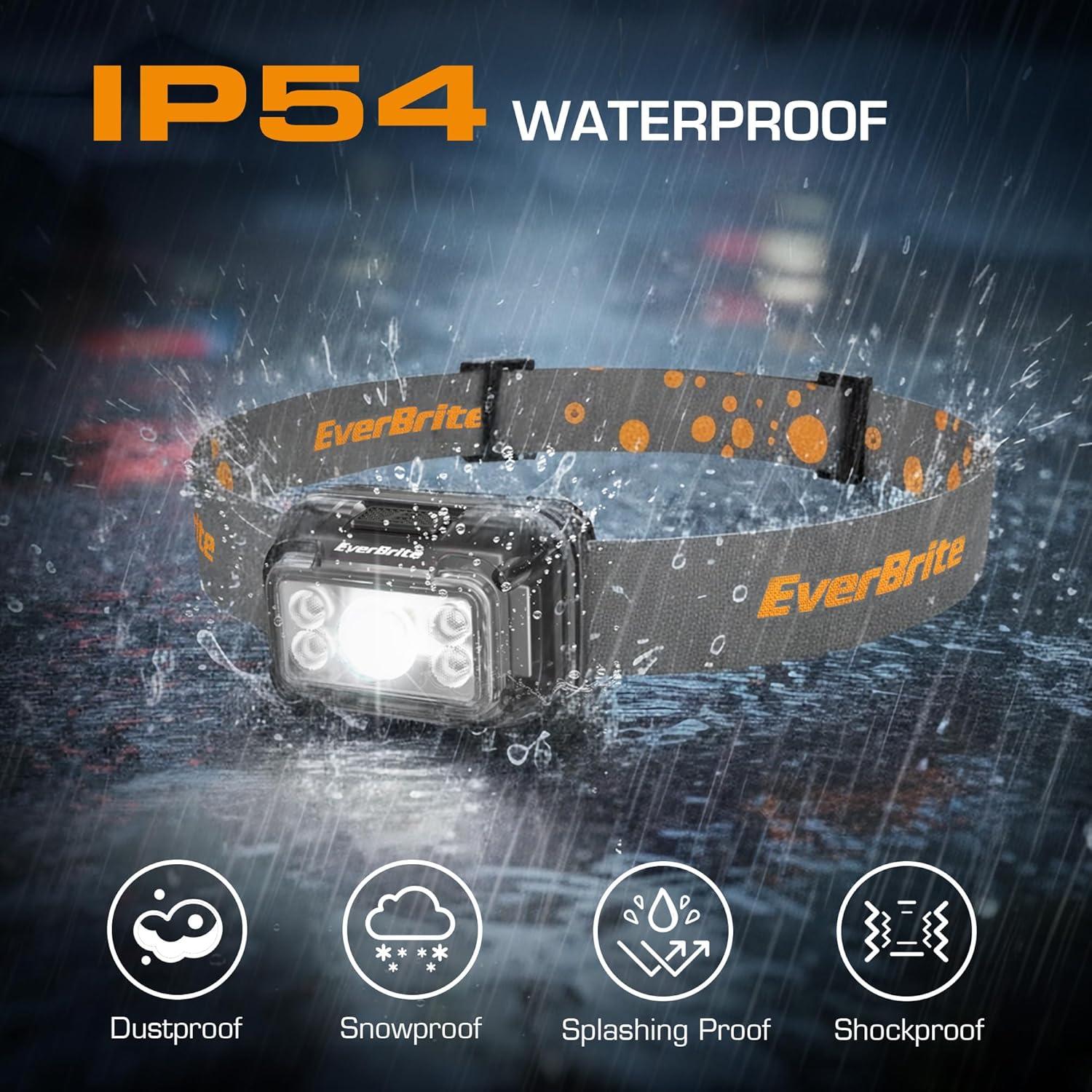 image:imageEverBrite Rechargeable Headlamp 2 Pack Kids Headlamp with WhiteRedGreen Light and Memory Function Head Lamp for Adult and Kid with 5 Modes 120 Adjustable LED Headlamp for Camping RunningPinkPure Transparent