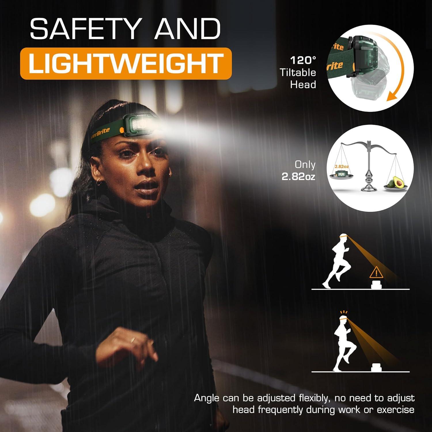 image:imageEverBrite Rechargeable Headlamp 2 Pack Kids Headlamp with WhiteRedGreen Light and Memory Function Head Lamp for Adult and Kid with 5 Modes 120 Adjustable LED Headlamp for Camping RunningPinkForest Green