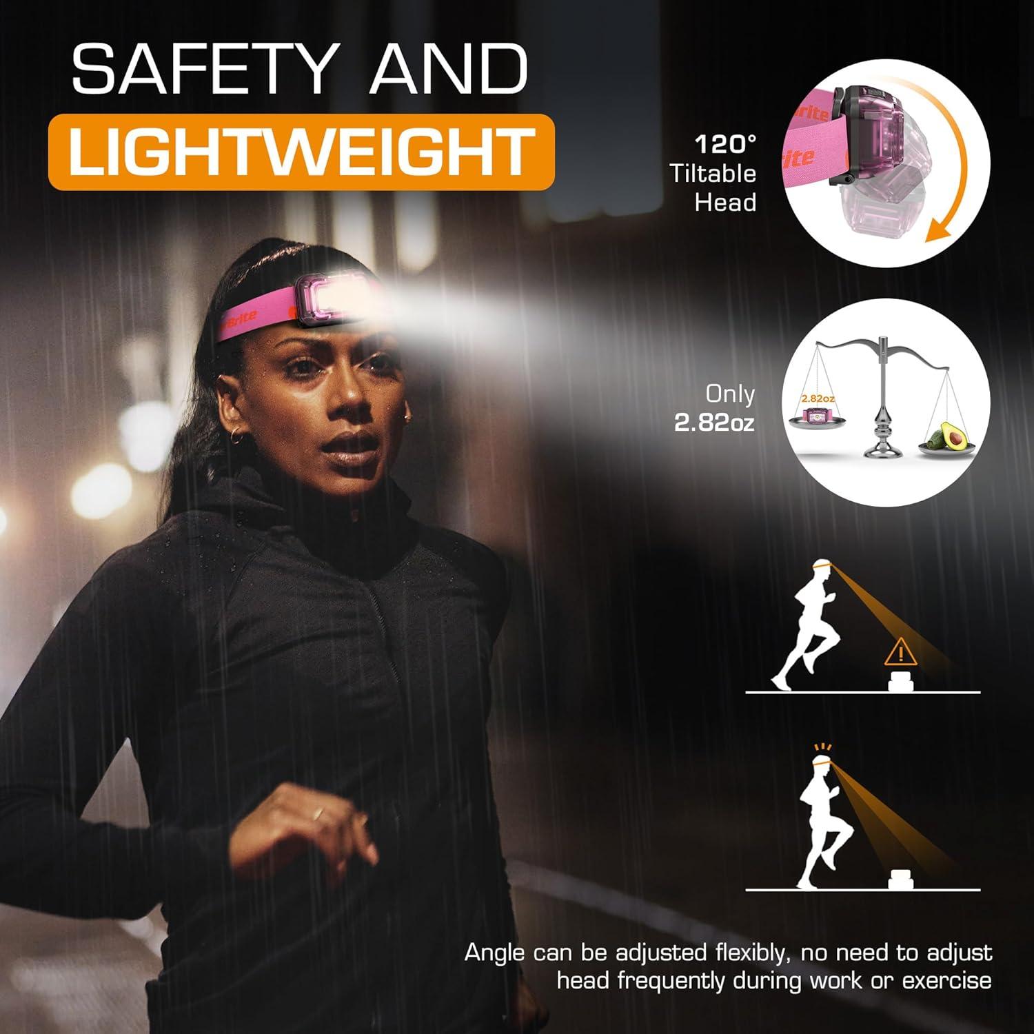 image:imageEverBrite Rechargeable Headlamp 2 Pack Kids Headlamp with WhiteRedGreen Light and Memory Function Head Lamp for Adult and Kid with 5 Modes 120 Adjustable LED Headlamp for Camping RunningPinkCoral Pink