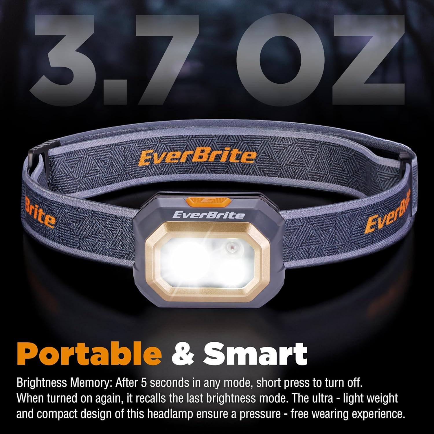 image:imageEverBrite Rechargeable Headlamp 700 Lumens Head lamp for Adults 6 Modes with WhiteRedGreen Light 60 Adjustable LED Headlight for Hunting Running and Hiking
