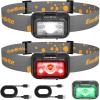 image:imageEverBrite Rechargeable Headlamp 2 Pack Kids Headlamp with WhiteRedGreen Light and Memory Function Head Lamp for Adult and Kid with 5 Modes 120 Adjustable LED Headlamp for Camping RunningPinkPure Transparent
