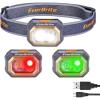 image:imageEverBrite Rechargeable Headlamp 700 Lumens Head lamp for Adults 6 Modes with WhiteRedGreen Light 60 Adjustable LED Headlight for Hunting Running and Hiking